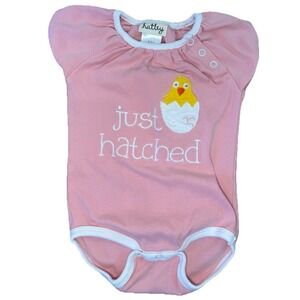 Hatley Baby Girl Pink Just Hatched Chick Bodysuit Romper 3-6 Months 100% cotton